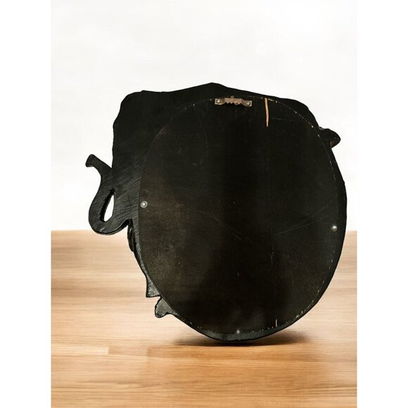 African Elephant-Inspired Decorative Mirror With Carved Frame - Picture 6 of 6